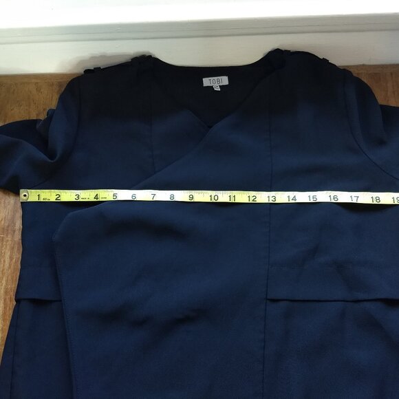 Tobi Black Lightweight Waterfall Open Front Jacket Size Small Oversized Blazer - Picture 12 of 13